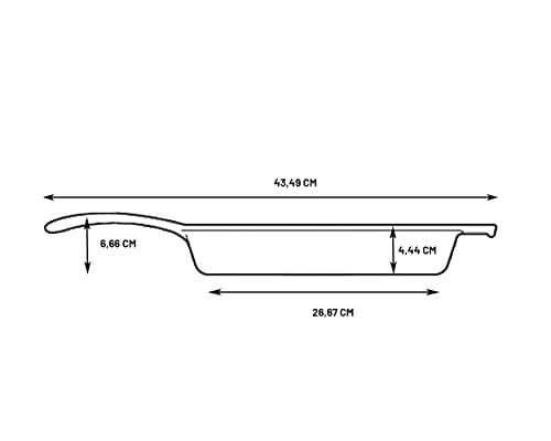 Side profile of Lodge cast iron grill pan