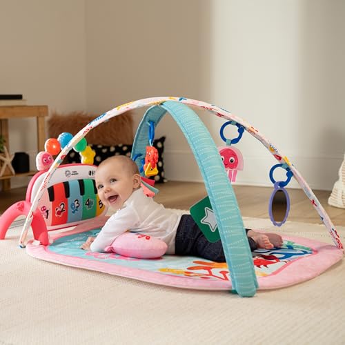 Close up of Baby Einstein gym piano with lights