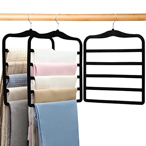 JUUBAOOPN 3 Pack Pants Hangers black set