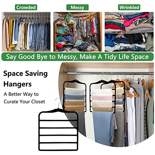 Non-slip flocking on black pants hanger