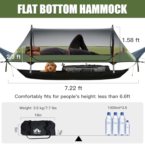 Night Cat hammock with rainfly set up