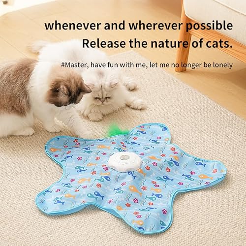 Top view of the AQPU interactive cat toy mat