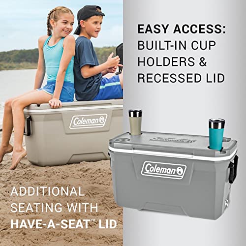 Close up of Coleman cooler recessed lip access