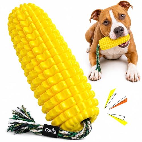 Carllg yellow corn-shaped chew toy