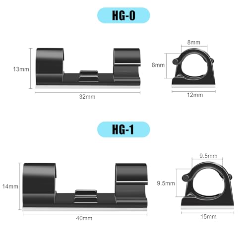 Black cable management clips securing an Ethernet cord