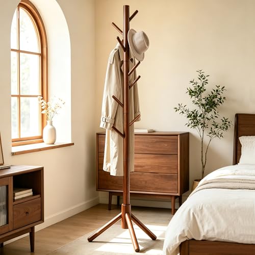 Freyawin wooden coat rack wood grain texture