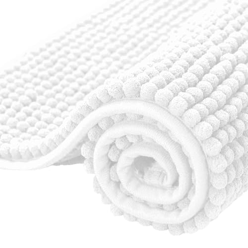 SUBRTEX chenille white bath rug