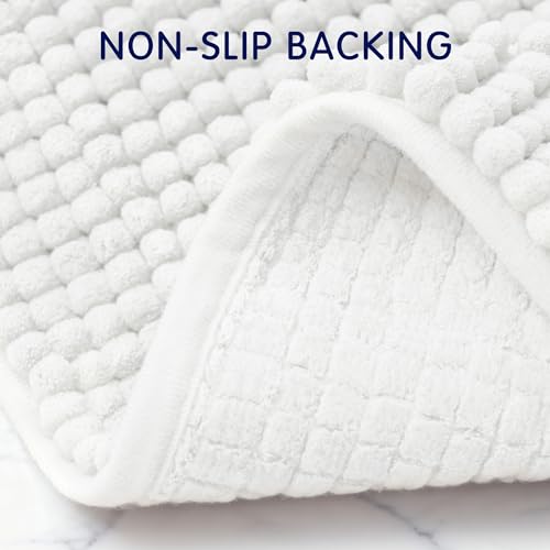 Absorbent white shower mat