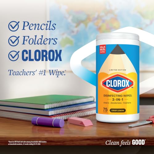 Back label with usage instructions for Clorox wipes