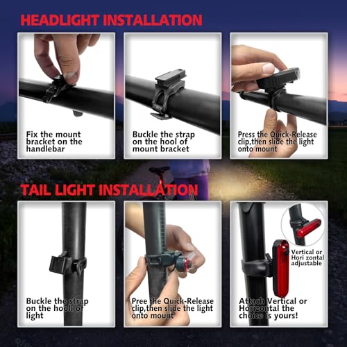 Black KunHe rechargeable bike lights in a pack