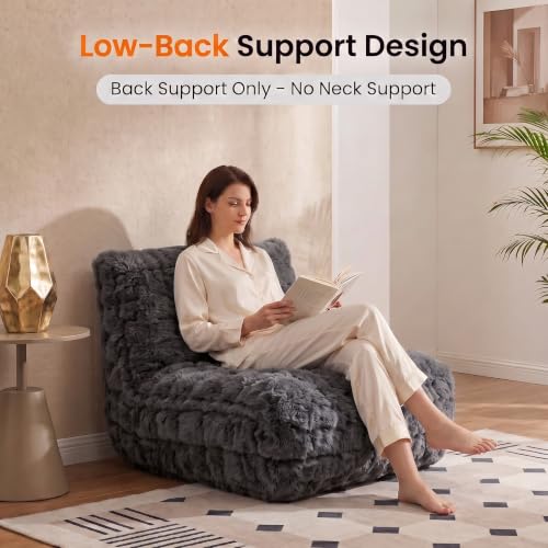 Bean bag chair positioned in a living room