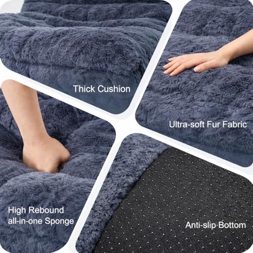 Top view of the large dark grey bean bag