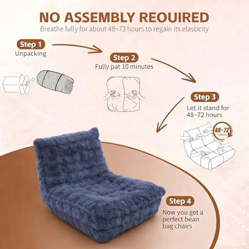 Lazy sofa style bean bag in a bedroom setting