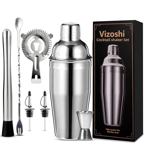 Vizoshi 7-piece silver cocktail shaker set