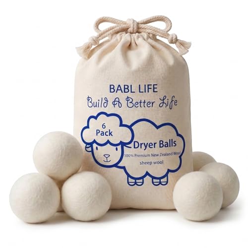 BABL LIFE wool dryer balls pack of six