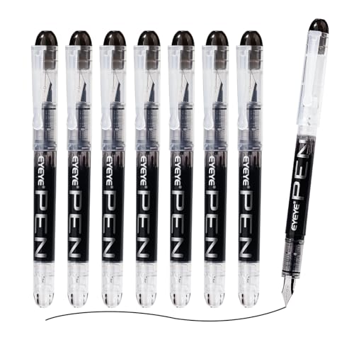 EYEYE Disposable Fountain Pens 8 Pack Black