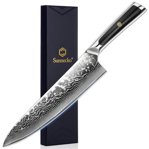 Sunnecko 8 Inch Damascus Chef Knife profile