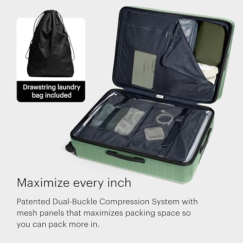 Away Sea Green suitcase handle view