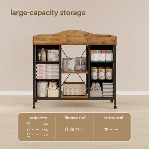 Safety baffles on YeTom nursery changing station