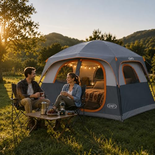 Front entrance of UNP family cabin tent