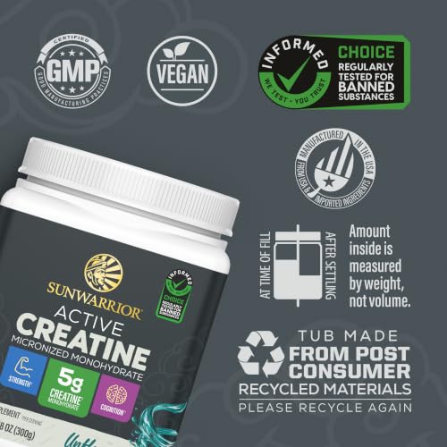 Back of Sunwarrior Creatine container showing ingredients
