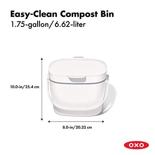 OXO 1.75 gallon compost bin lid open