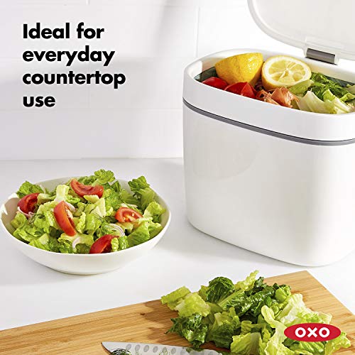 OXO compost bin stay-open lid feature