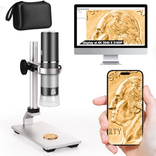 Ninyoon 4K Wireless Microscope with stand and phone
