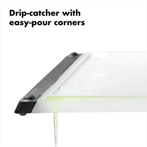 Full-sized utility cutting board on kitchen counter