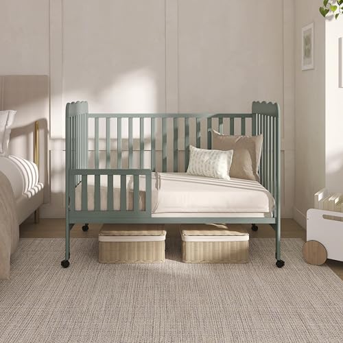 Detailed view of crib side construction and finish
