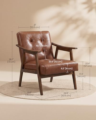 Brown armchair button-tufted detail