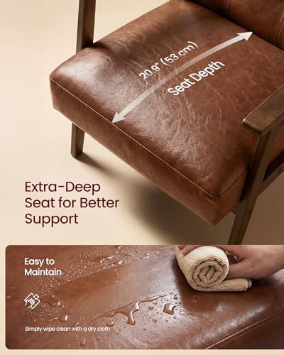 Ergonomic angled backrest of the armchair