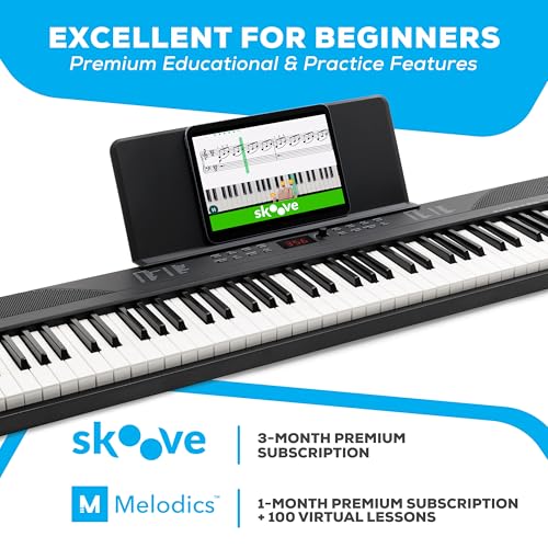 Side profile of Alesis Recital Play keys