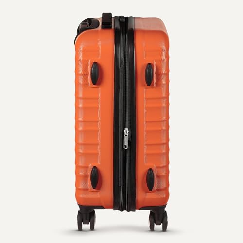 Basics orange luggage telescoping handle extended
