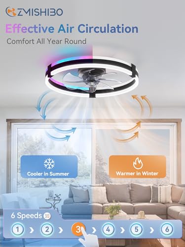 RGB lighting effect on ZMISHIBO ceiling fan