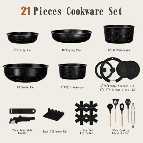 Umite Chef cookware pots and pans with detachable handles