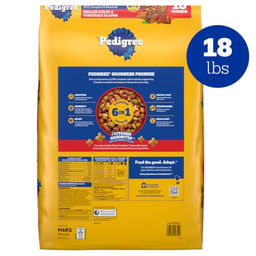Pedigree 18 lb bag side view