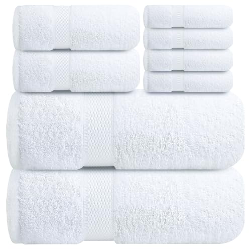 Infinitee Xclusives 8 piece white towel set