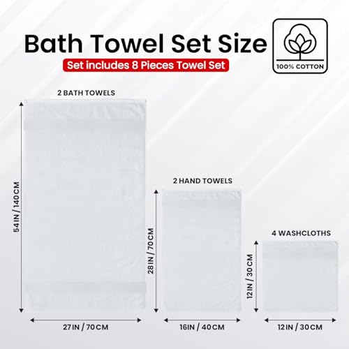 Set of two white hand towels