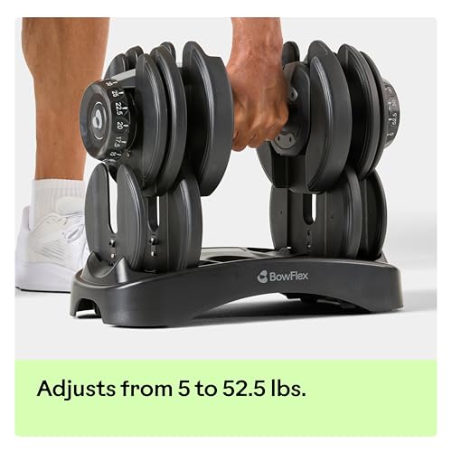 Bowflex dumbbell in black storage tray