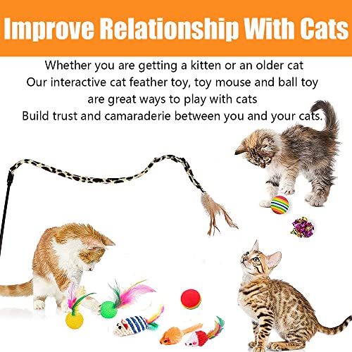 Fluffy mouse and crinkle ball cat toys