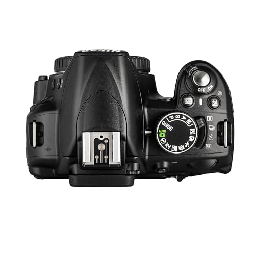 Top angle of Nikon D3100 controls and dial