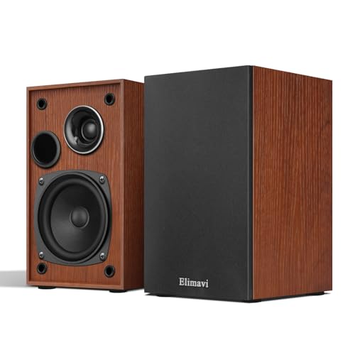 Elimavi MM-D2 brown bookshelf speaker front view
