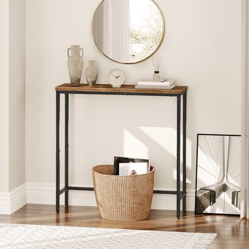 Table positioned behind a sofa
