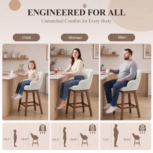 smartue swivel kitchen island stools