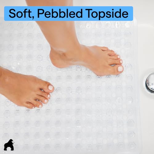 Bath mat hanging to dry