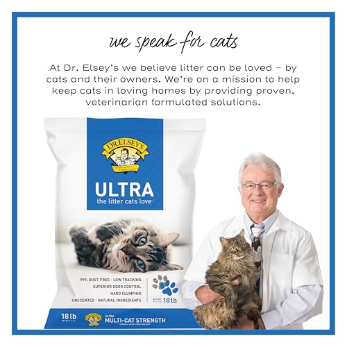 Back of Dr. Elsey's Ultra 18 lb bag showing usage instructions
