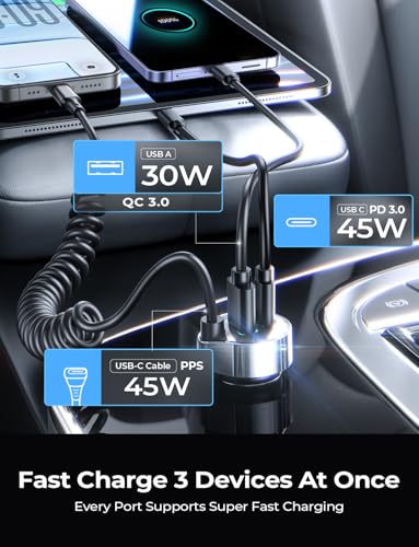 LISEN car charger in a vehicle dashboard