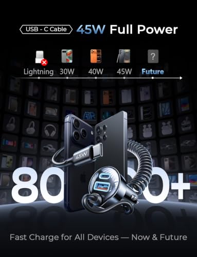 Top view of the LISEN 90W USB C charging ports