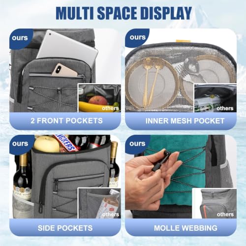 Dark gray fabric texture of AMNOW backpack